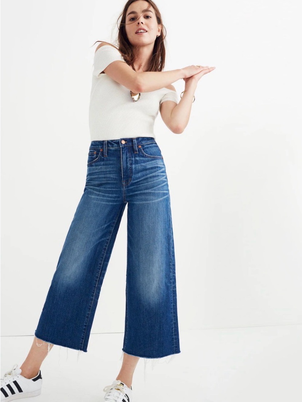 Madewell Wide-Leg Crop Jeans in Frida Wash